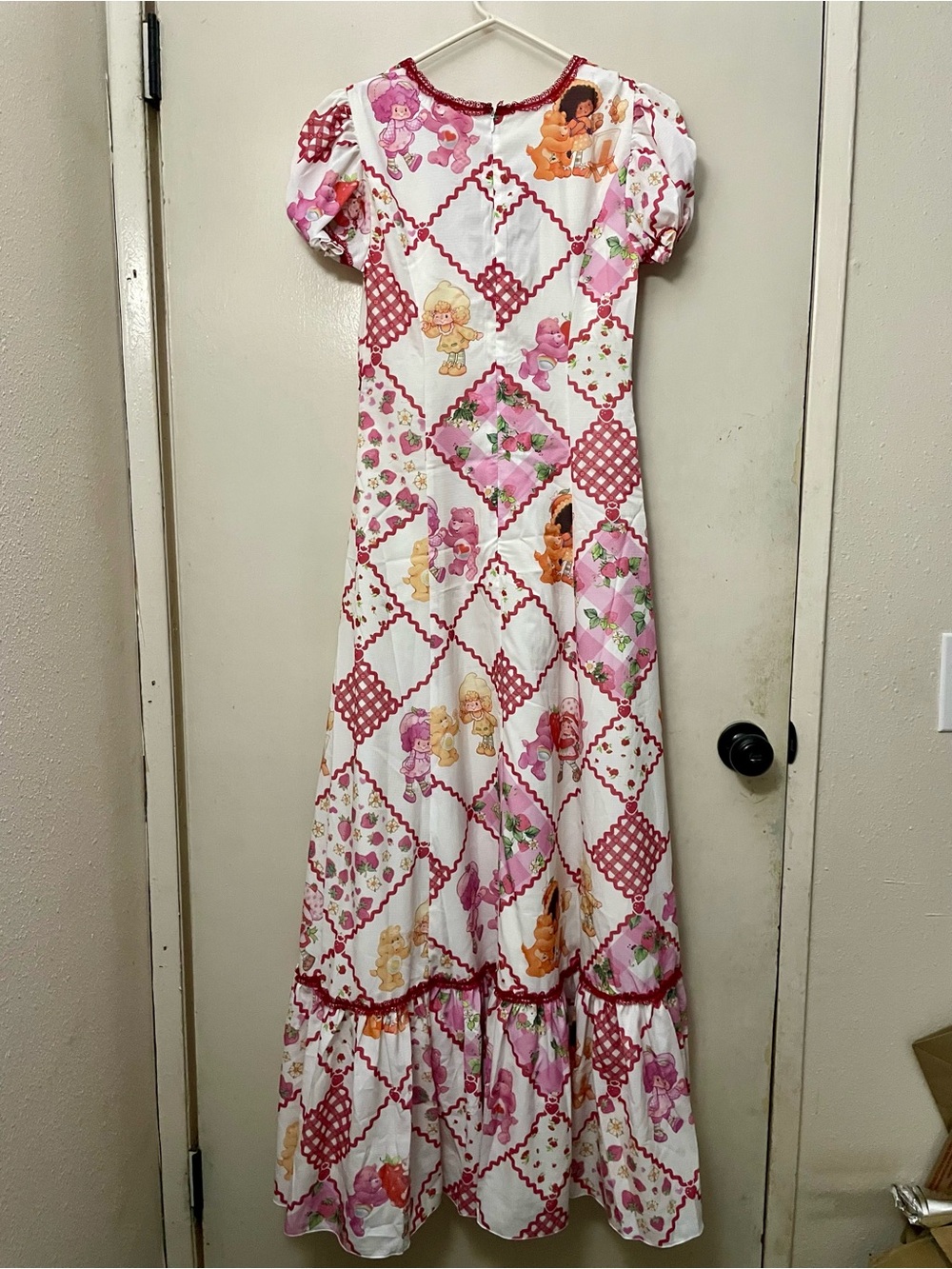 Dolls Kill Strawberry Shortcake Care Bears collab maxi dress size small NEW - Picture 2 of 3